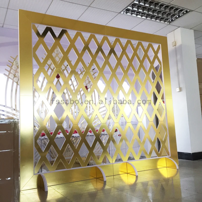 Luxury Modern Fancy Palace Golden High Large Wedding Events Banquet Backdrop Wedding Supplies for Event  Decoration Backdrop