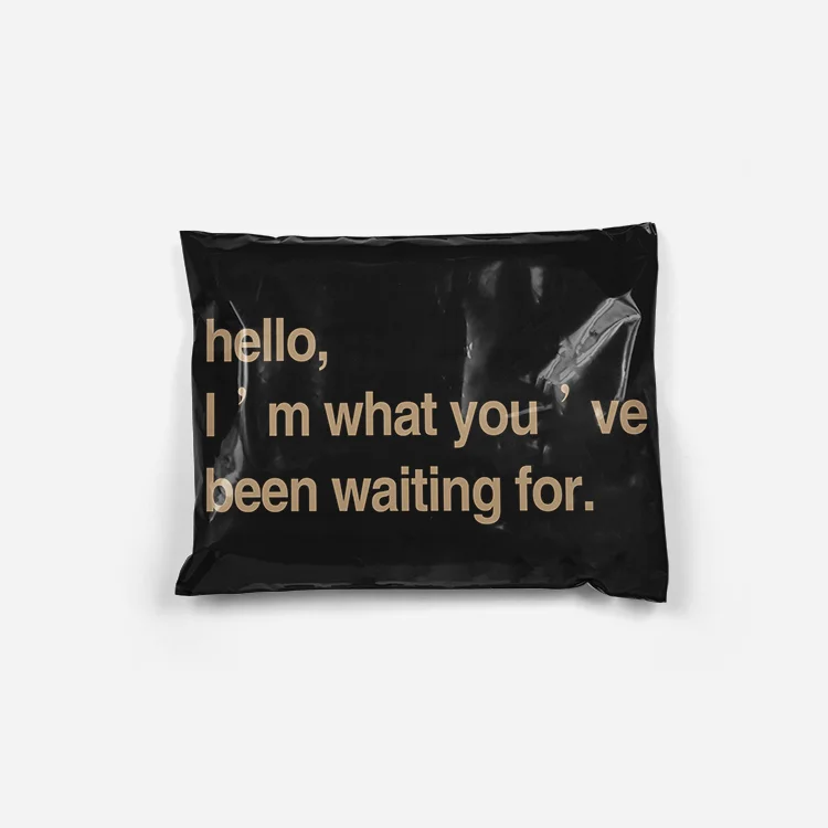 Черные курьерские пакеты из переработанного материала с напечатанным логотипом на заказ упаковка для доставки одежды конверт полиэтиленовый пакет отправки почты