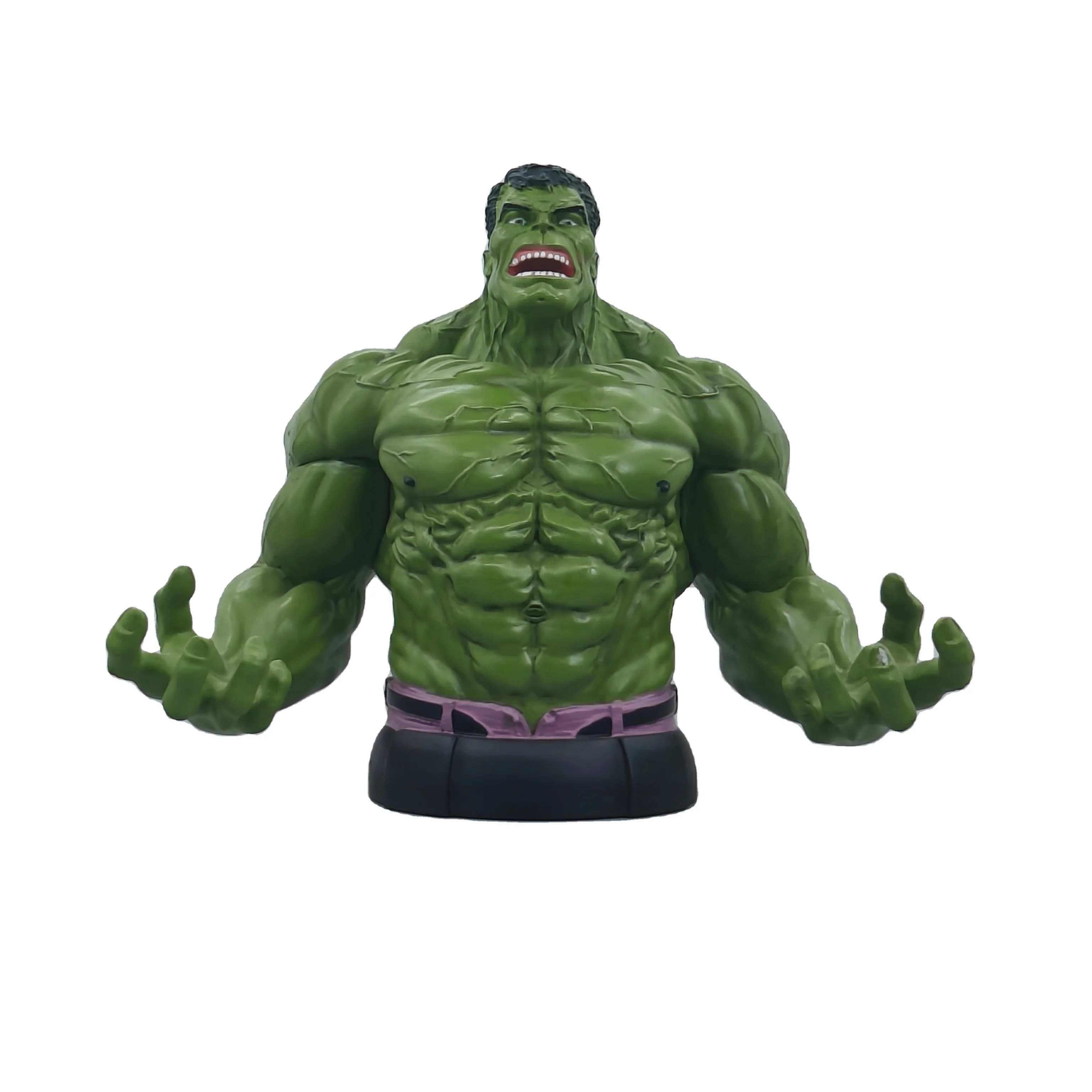 Wholesale Customized Marvel Hulk Toy Figure Busts Model Folk Art Resin PVC Anime Movie Character Model