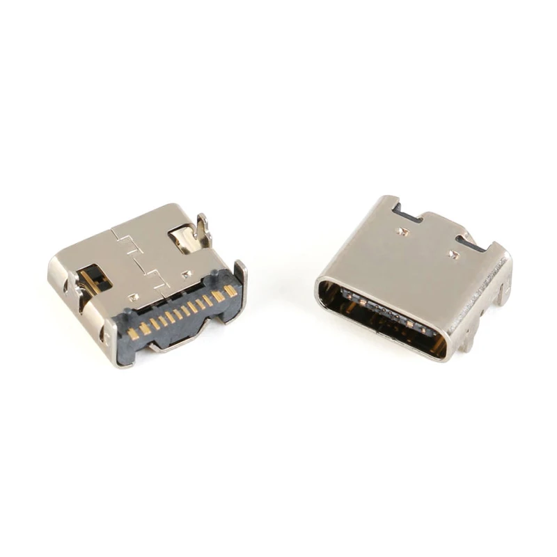 SMD USB-3.1 socket Type-C female 16P high-definition transmission interface 4 fixed pins  bidirectional SMD USB-3.1
