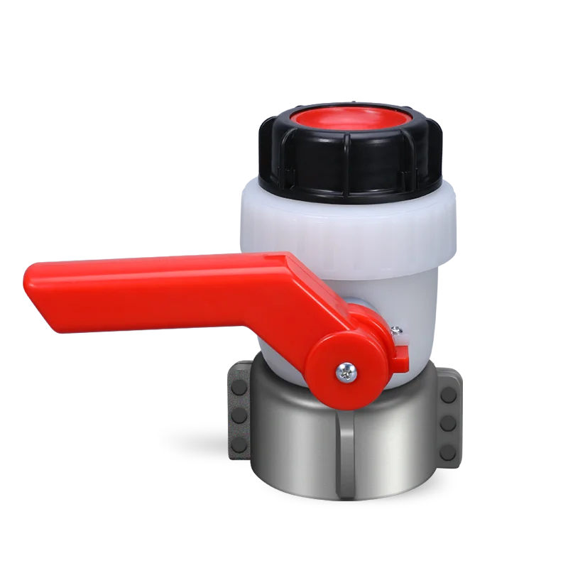 Good Quality Dn60 80mm Ball Valve With Coarse Thread Manufacture PP Material  For IBC Tank Container Water Drain Tank Adapter