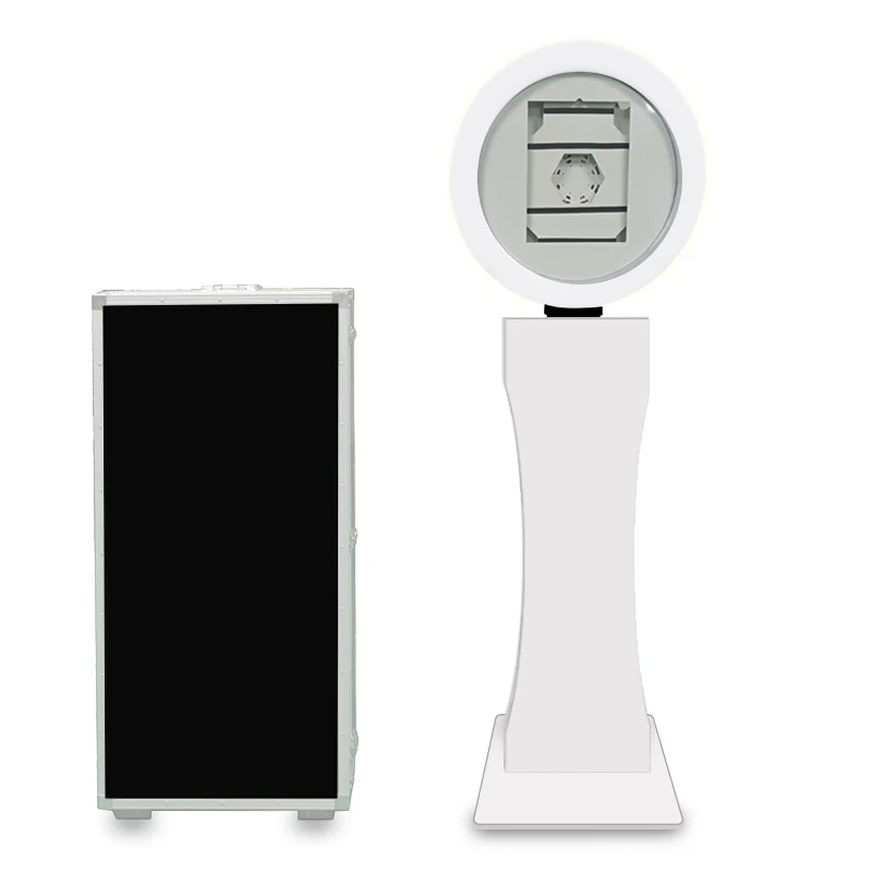 cheap social wedding rotating portable selfie photobooth enclosureipad photo booth with printer and camera