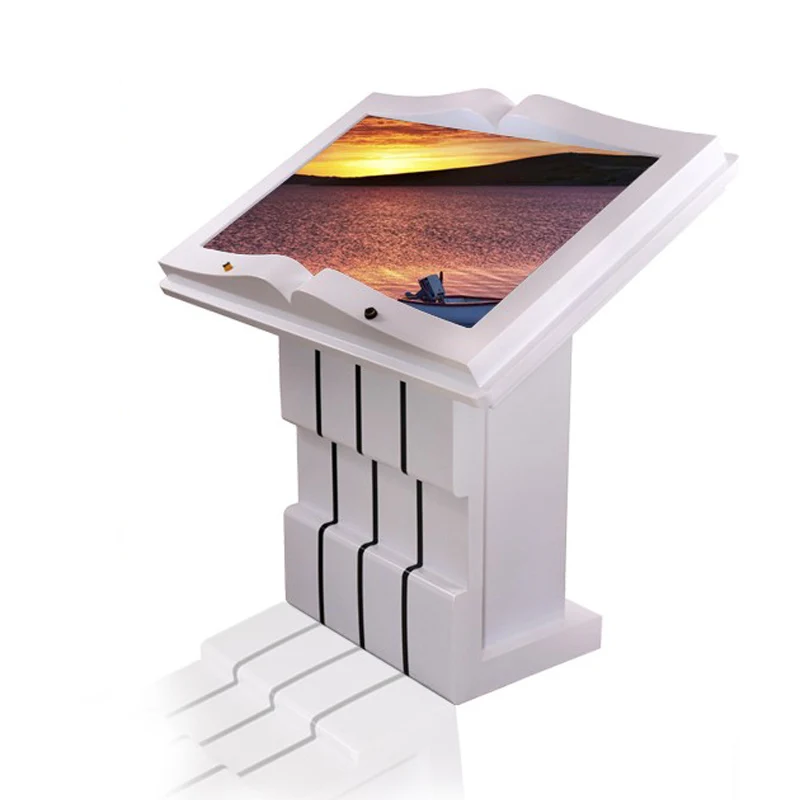 43' Book Shape Free Standing LED/LCD Displays Touch Screen Interactive Query  Kiosk PC System Advertising Digital Display