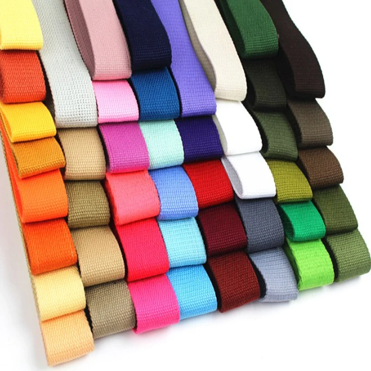 Solid Colors custom Thick 2mm cotton Band Fashionable Nylon Spandex Webbing with Logo 1cm Width Roll Packed Garments