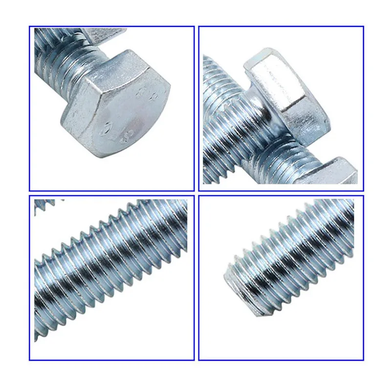 Hex Head Bolts DIN 933 4.8 8.8 10.9 12.9 Hexagon Bolt Fastener Bolt Factory Screw