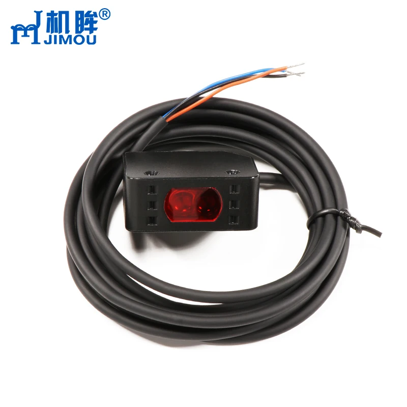 jimou DC 4 wires detect objects square big spot light diffuse Intelligent digital display photoelectric sensor
