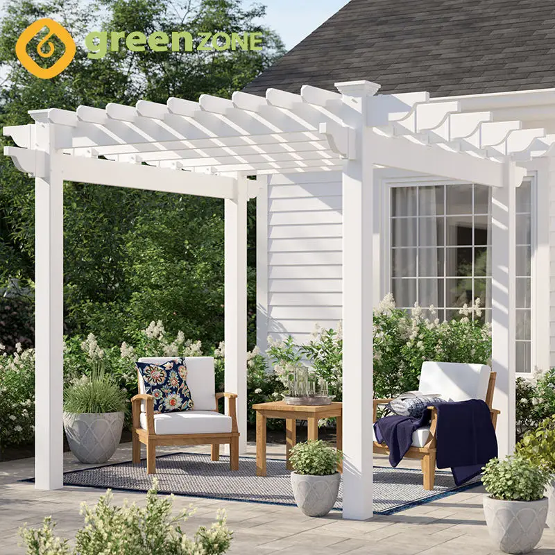 Customized Wood Plastic Composite Outdoor Garden Waterproof Pergola Gazebo