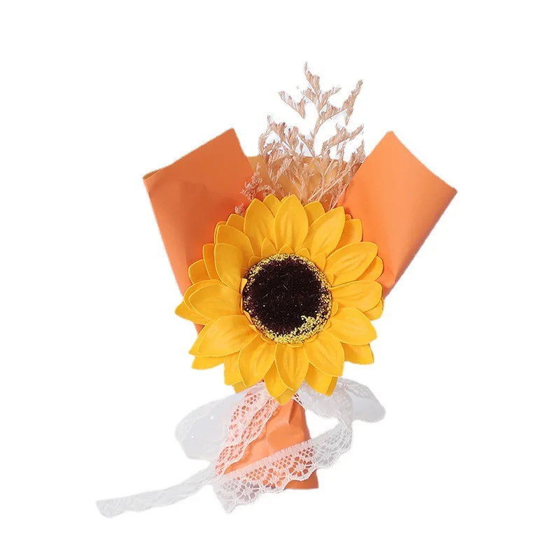 SUNFLOWER Artificial Flower Sunflower Soap Flower Birthday and Holiday Bouquet Finished Product Hand Gift