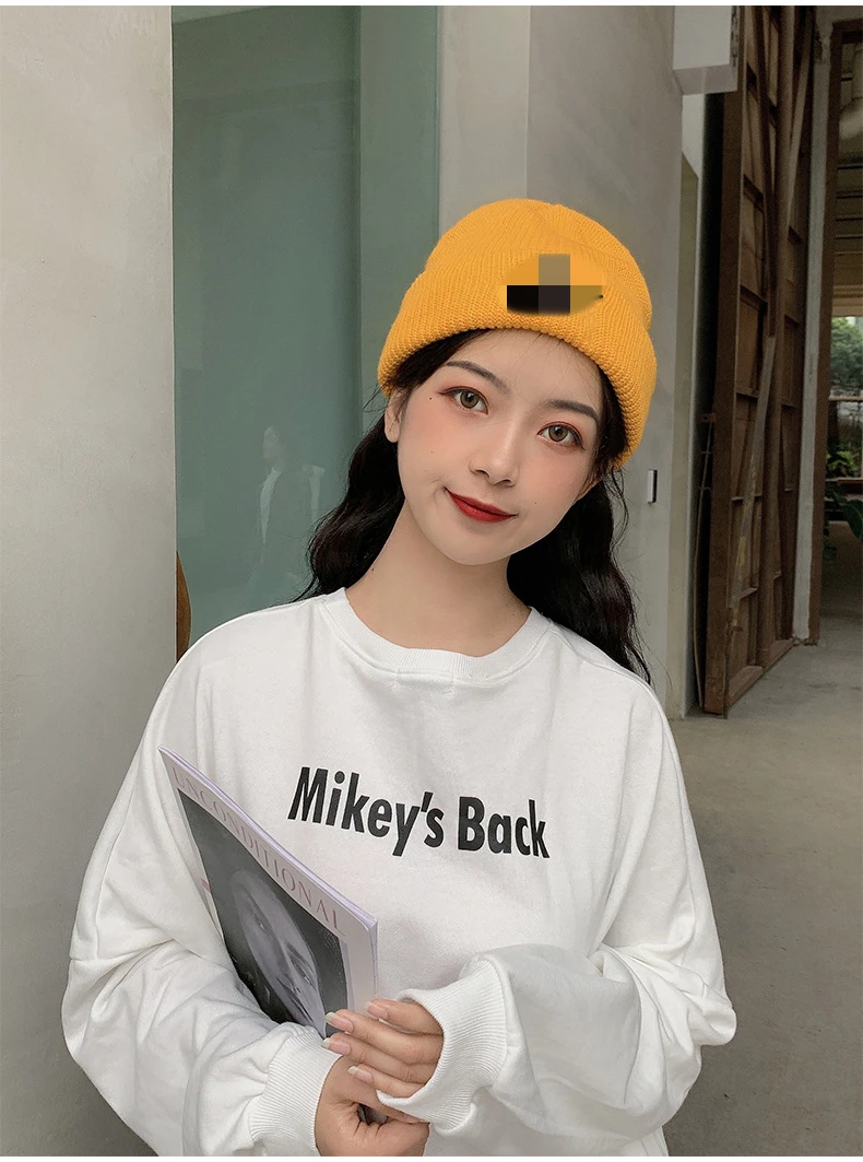 
Woolen hat female autumn and winter Korean version of the wild knitted hat street hip-hop ear protection warm cold hat 