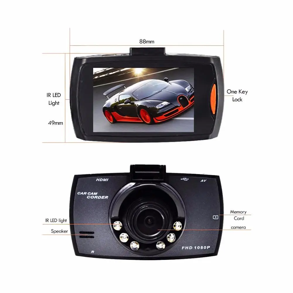  2 7 дюймовый ЖК-экран автомобильная видеокамера G30 Автомобильный DVR видеорегистратор с разрешением Full HD 1080P ночного видения в режиме циклической записи