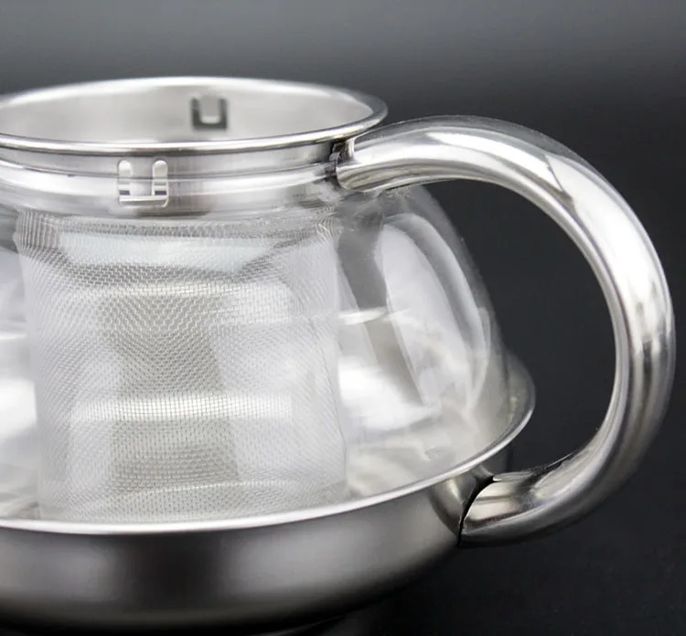 China  Wholesale BPA Free Borosilicate Glass Teapot Set With Stainless steel Tea Infuser