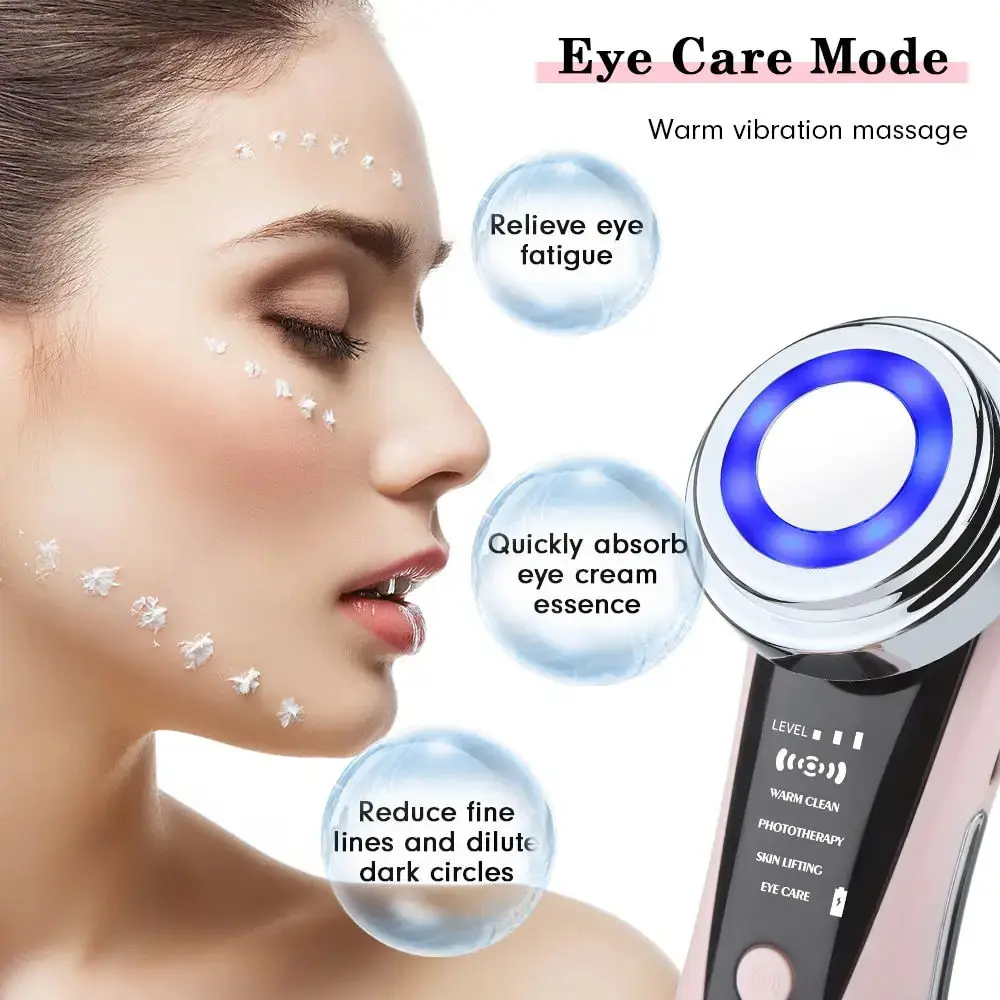 5 In 1 Home Beauty Skin Rejuvenating Device Led Red Blue Light Therapy Eye Care Massage Equipment Face Lifting Facial Massager