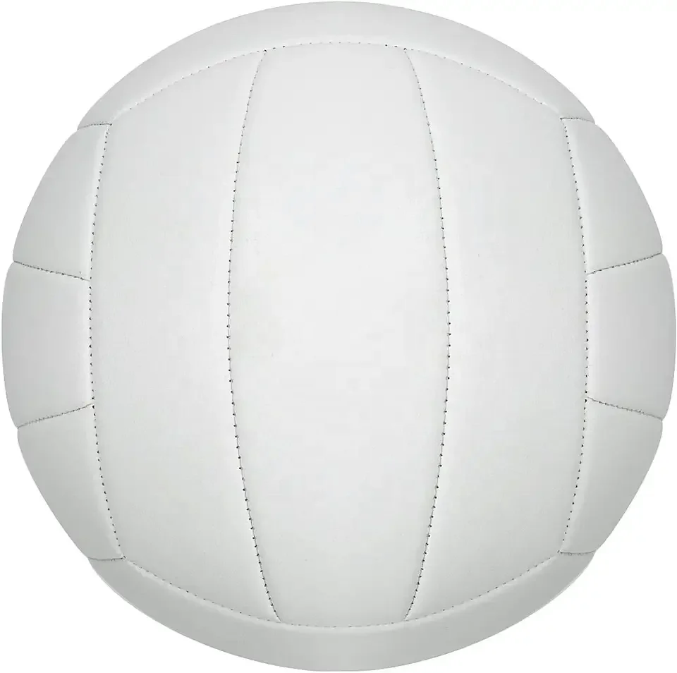 Blank All White Soft PVC Leather Volleyball Ball, Plain Machine-sewn Volleyball for Signatures