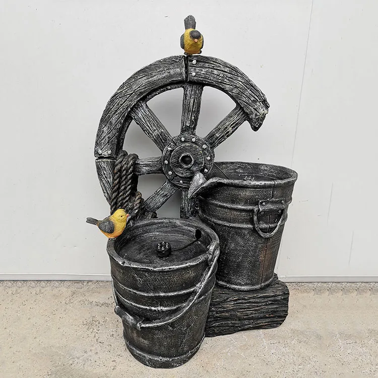 Дешевый портативный маленький светодиодный открытый фонтан из стекловолокна