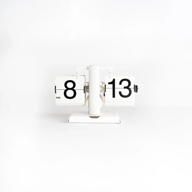Desktop Clock European Creative Flip Down Page Desk Clocks Retro Flip Table Mechanical Automatic Flip Clock Home Decor