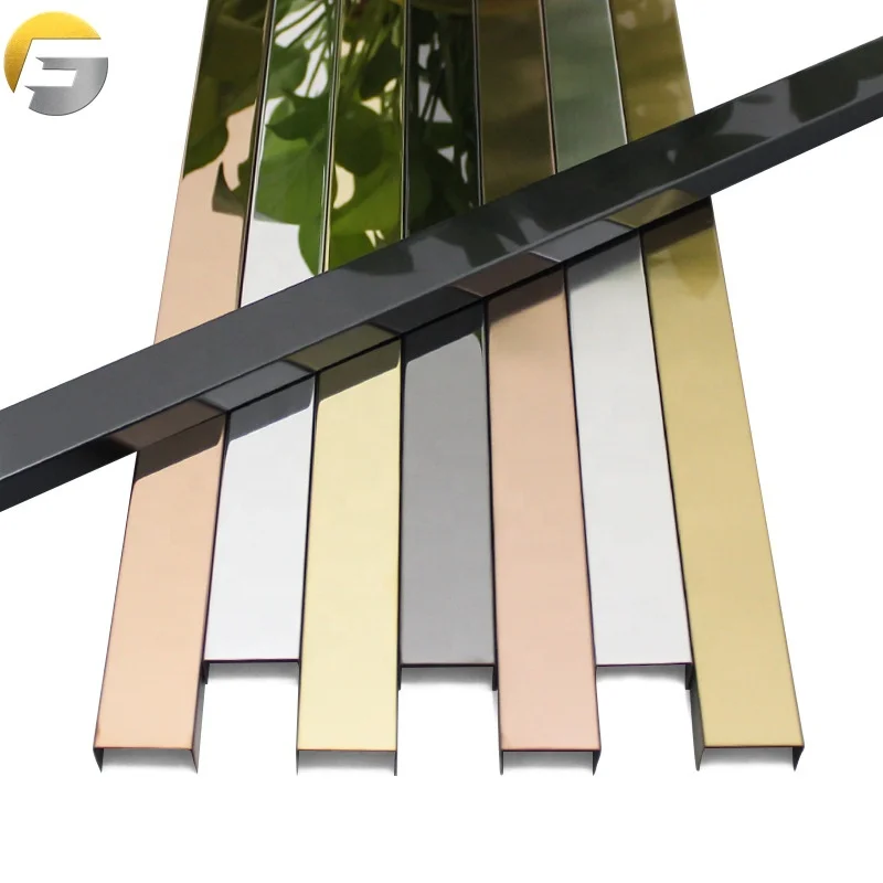 CL0126 304 U-образная металлическая плитка внутренняя отделка для плитки из нержавеющей стали Декоративная полоса