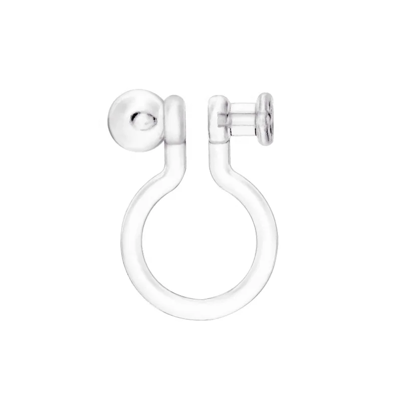 Medical invisible U shaped clip 0.5mm and 0.55mm hole Asian style plastic earring findings