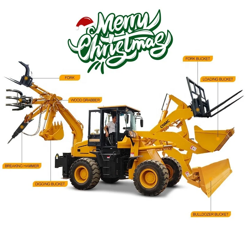 Chinese Wheel Front End Loader Backhoe Loader Digger Excavator 4WD Towable Backhoe Loader for Sale
