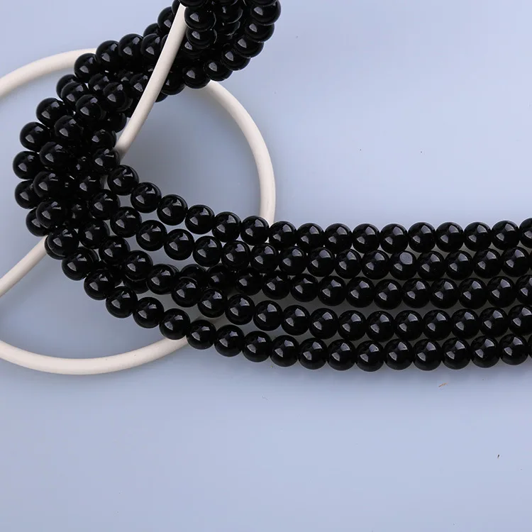 Wholesale Matte White Beads 4-14mm Natural Round White Clear Crystal Quartz Glass Beads Black Frosted Glass Round Beads