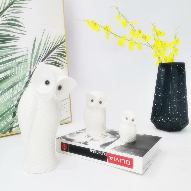 Hot Selling AB Grade Quality Ceramic White Owl Figurines/Accessories for Home Decoration with Factory Direct Price