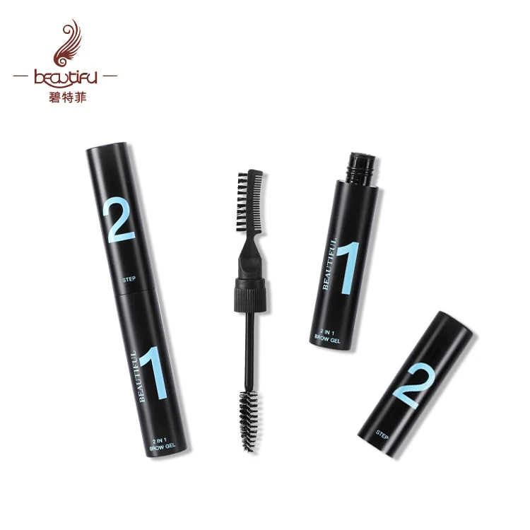 New arrival 2 in 1 matte black primer mascara packaging,6ml multi--functional mascara container,aluminum mascara tube with brush