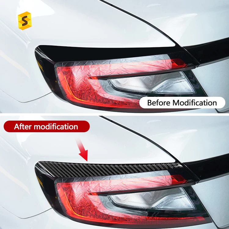 Shasha Carbon Fiber Car Exterior Accessories Carbon Fiber 2pcs Car Headlight Eyelid Eyebrow Cover For Subaru WRX 2022