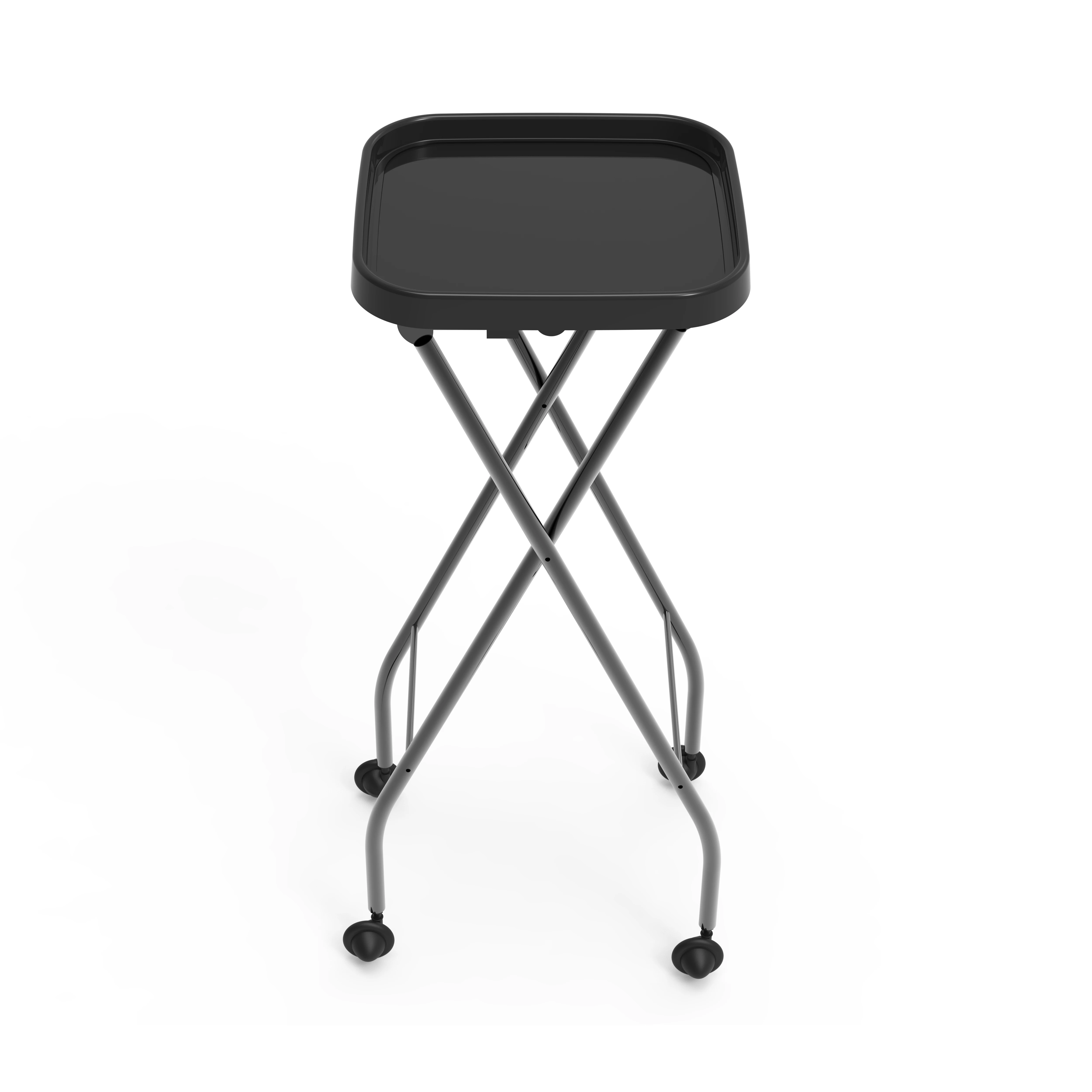 Черная экономичная тележка для салона красоты на колесах