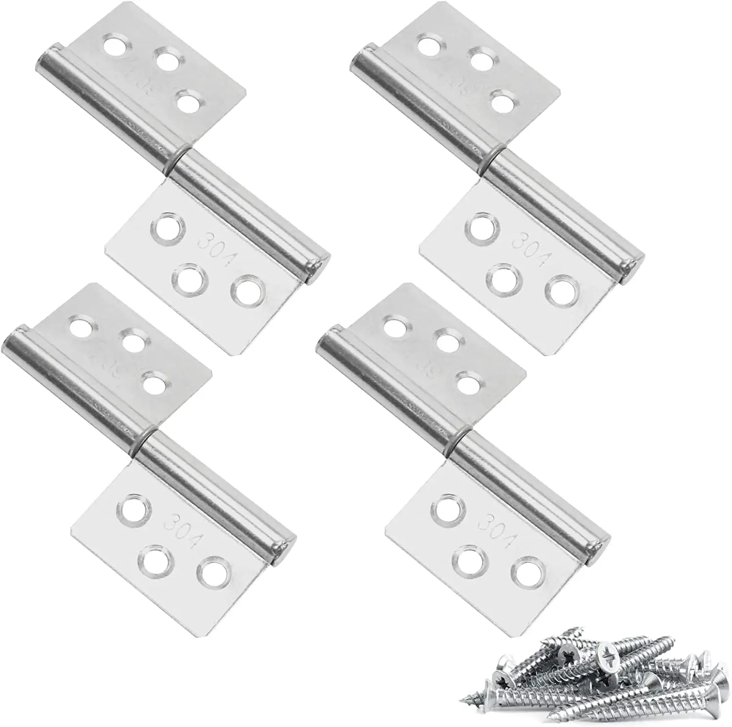 Stainless Steel Slip Joint Flag Hinges Right Hand Cabinet Door