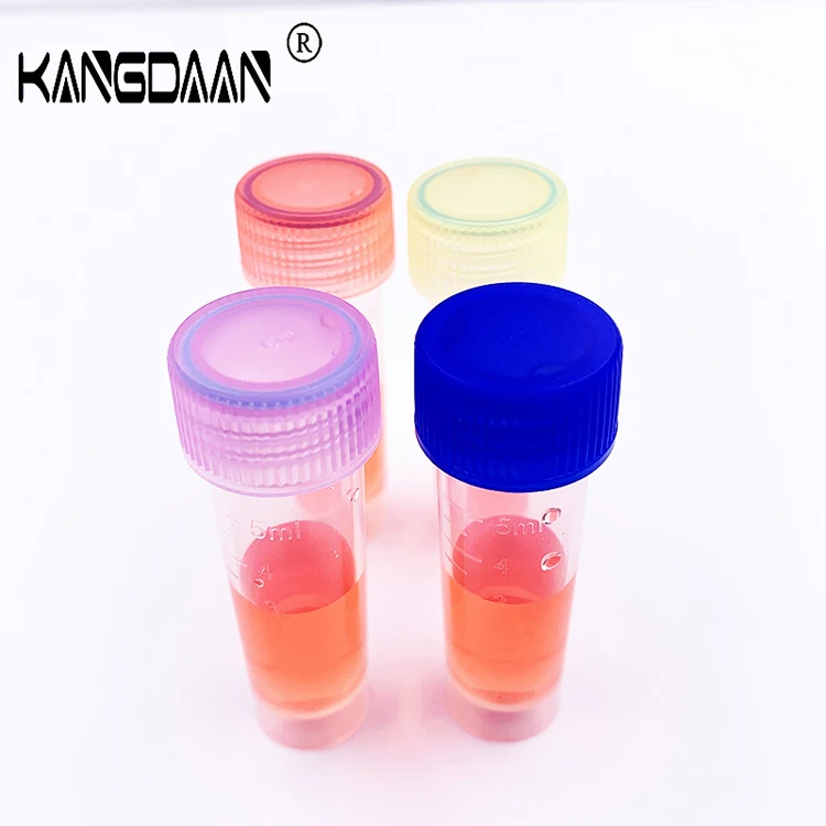 china vtm packing PP material ,smooth sidewalls Frozen Test Tube  5ml Plastic Graduated Vial Tube citotest vtm kit