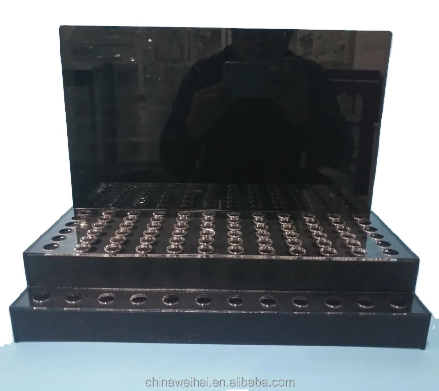 Черный акриловый стеллаж для губ с логотипом