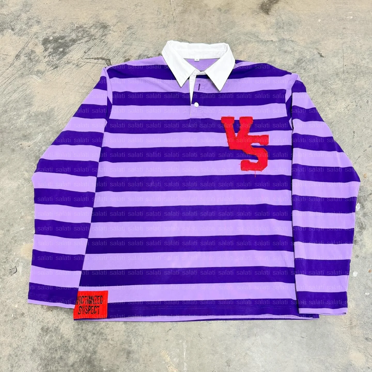 WT Custom Logo Tshirt Heavy Cotton Stripe Collar Long Sleeve Applique Embroidery Golf Jersey T-shirt Rugby Polo Shirt For Men