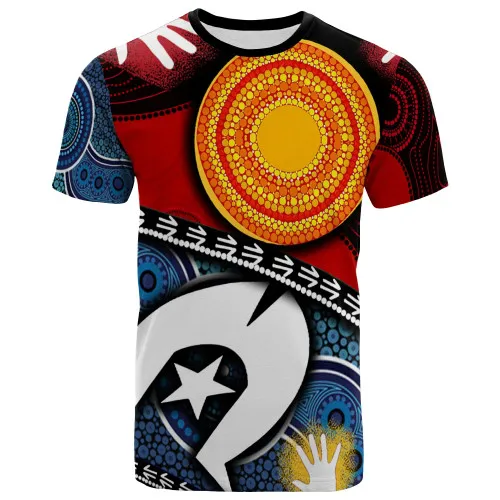 Custom Australia T-shirt For Men Clothing Manufacturers Australian NAIDOC Aboriginal And Torres Strait Island Flags T-shirt