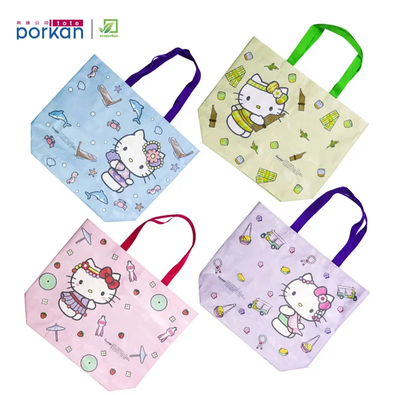 Promotional Portable PP Non-Woven Laminated Fabric Shopping Tote Recyclable Reusable Grocery Bags with Logo Pattern Gift Bags