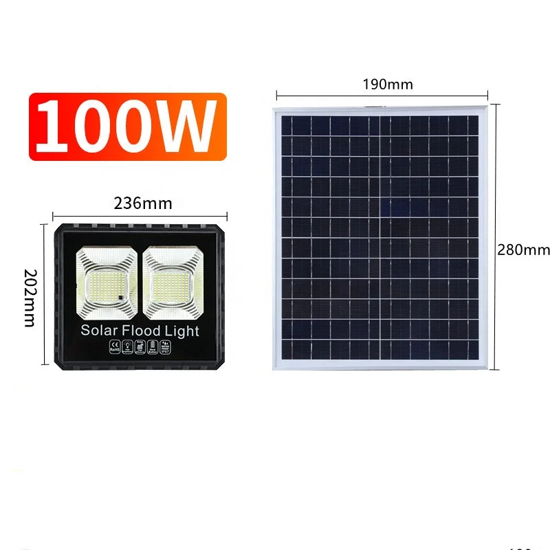 Solar Reflector solar flood lights 100w Diecast Aluminum Outdoor Street Garden Solar Led Flood Light With Remote