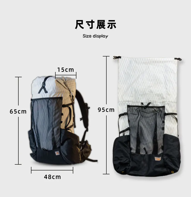 3F UL GEAR YUE 45+10L Outdoor Ultralight Backpack Women/Men Bag Adjust System X-PAC Breathable Rucksack Camping Sport Bag