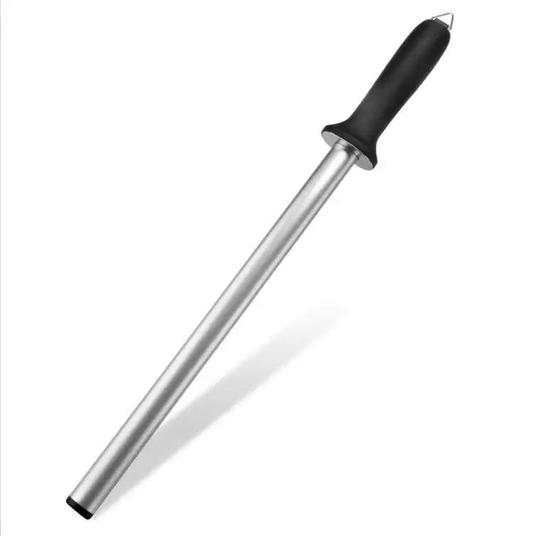 12inch High Quality Stainless Steel Knife Sharpener Diamond Sharpening Rod Stick with Oval PP