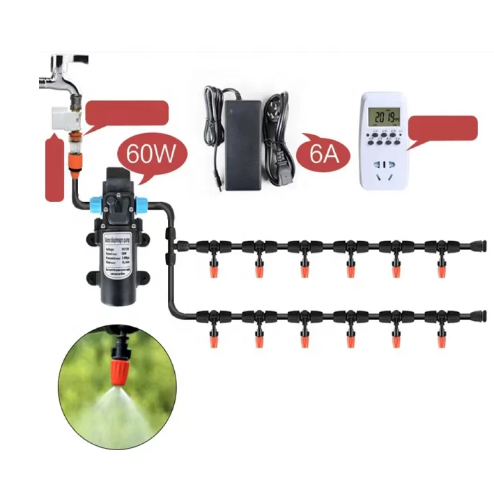 High-pressure diaphragm pump spray sprinkler automatic watering device garden watering spray irrigation dust removal cooling dis