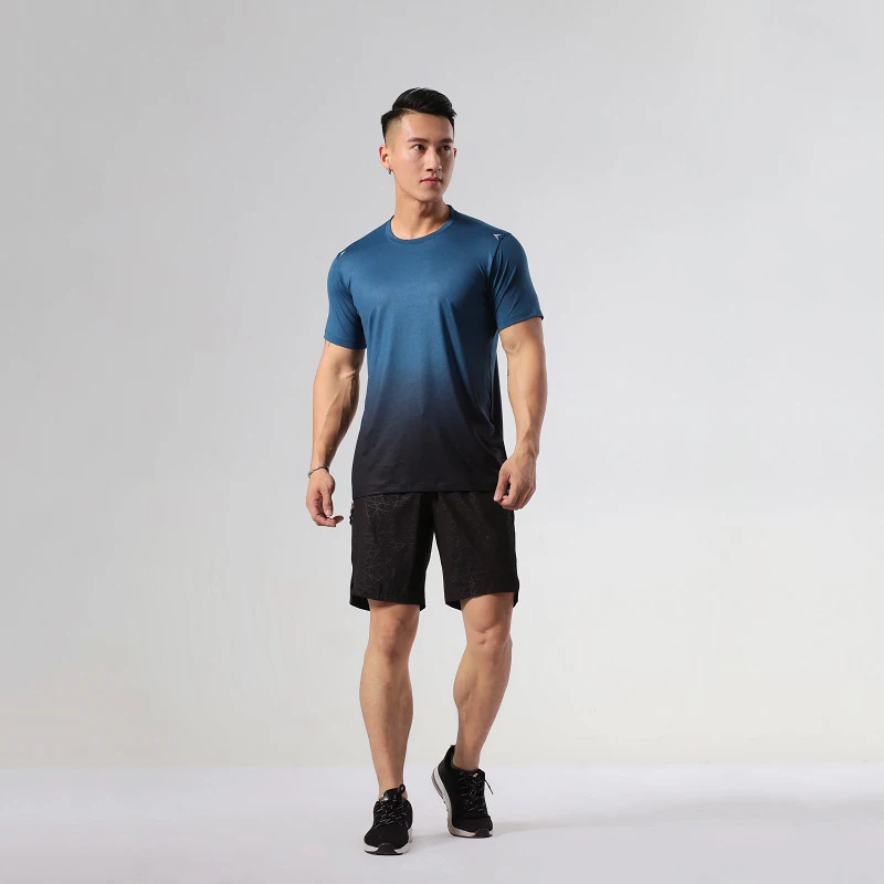 Быстросохнущая и дышащая мужская футболка из 45% полиэфирного волокна катионная спортивная одежда 10%