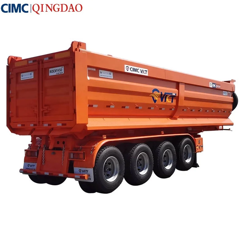 
Hydraulic Mali Sinotruk CIMC Goldenstone VICT 4 axles 40 cubic meter Rear dump truck trailer 