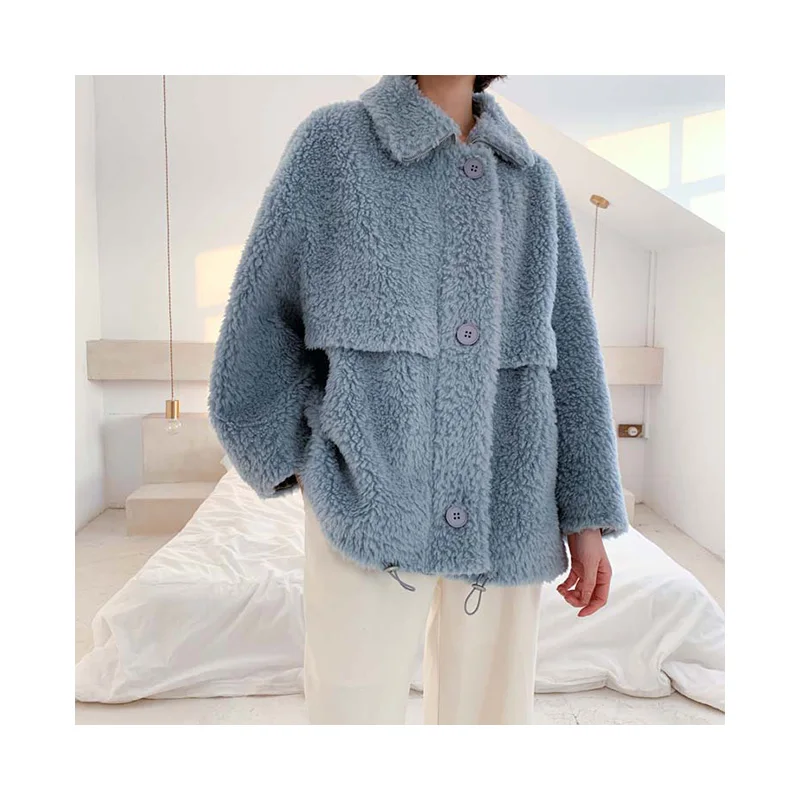 
Wholesale Fashion Short Warm Customized Color Women Faux Mink Hair Fur Coats with Turndown Collar 