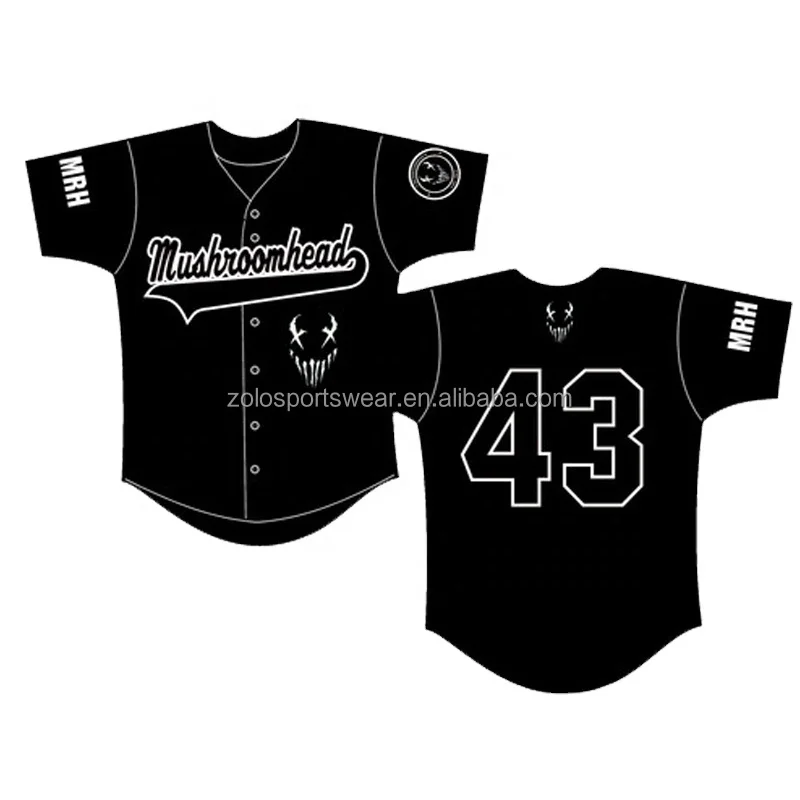 Customized Sublimated Blank Black Baseball Jersey