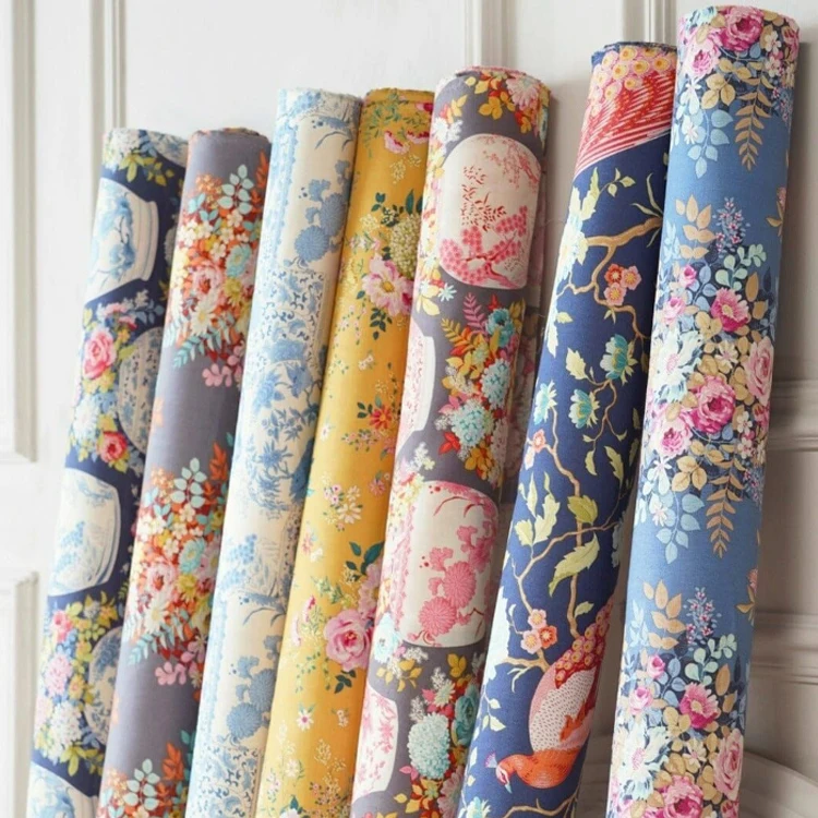 Традиционная винтажная дизайнерская цифровая печать с графическим 100% из чистого хлопка цветочным принтом поплина для женщин детское платье