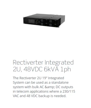 Eltek выпрямитель 2U 6kVA интегрированная система 6 kVA AC & 4 8 kW DC с Smartpack R CTOR0402