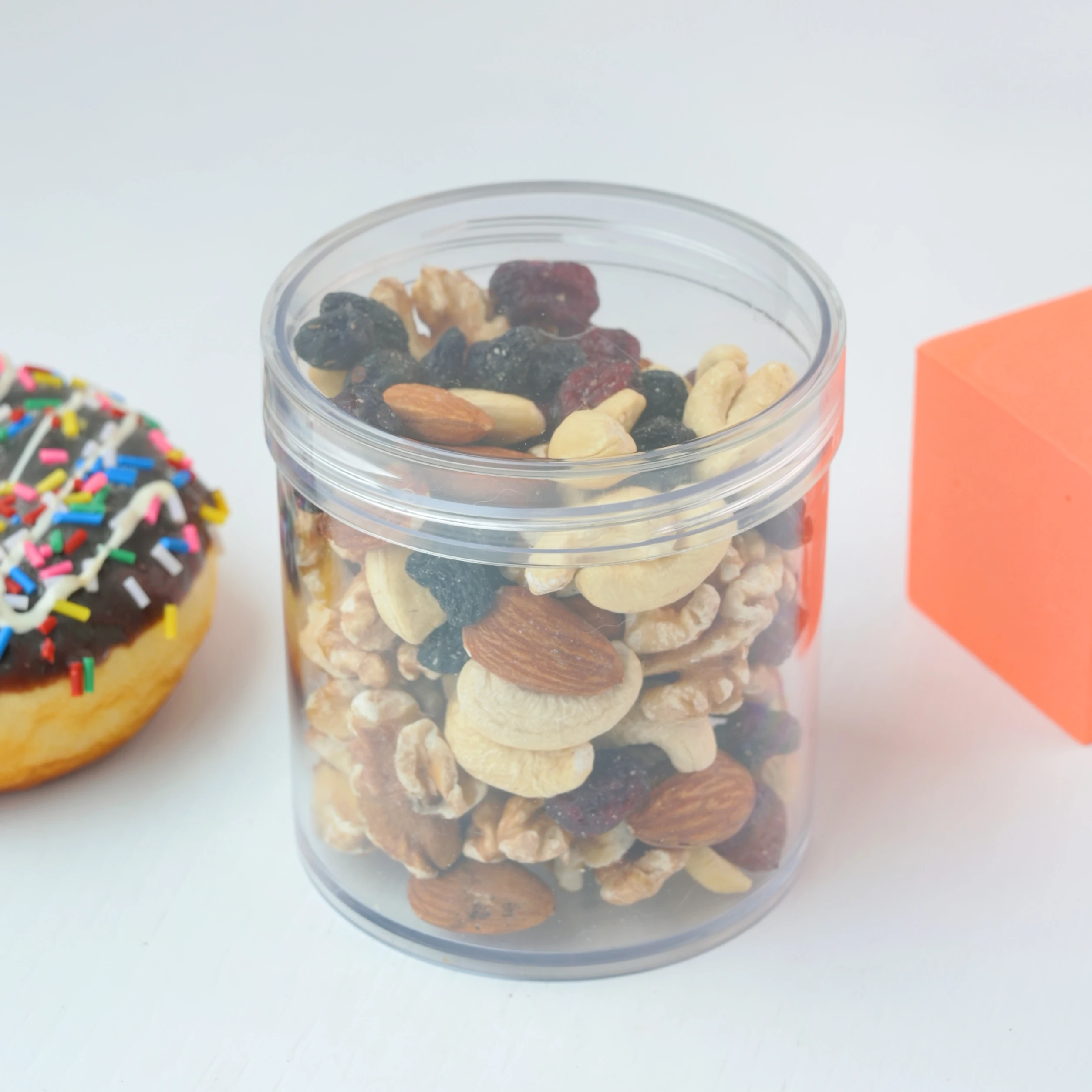 Custom logo label 100ml 250ml 500ml straight round PET child resistant plastic jar with CR screw lid