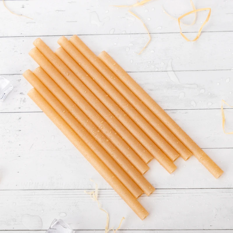 LOKYO wholesale single wrapped eco friendly sugarcane pulp juice drinking straws compostable boba tea cup straw