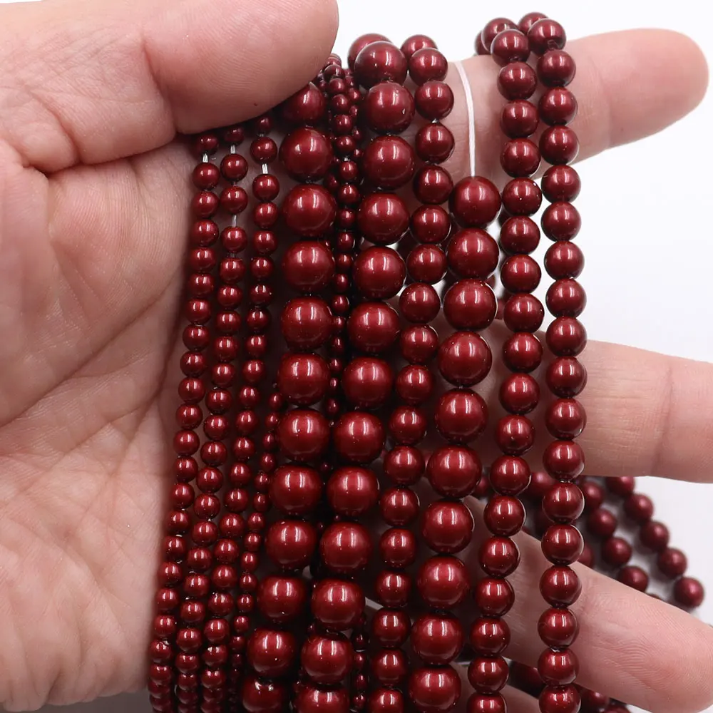 Wholesale Glass Pearl Swar Ovski Beads Crystal Bordeaux Red 538 Pearl Beads for Jewelry Making Diy Round Bead 3mm 4mm 6mm