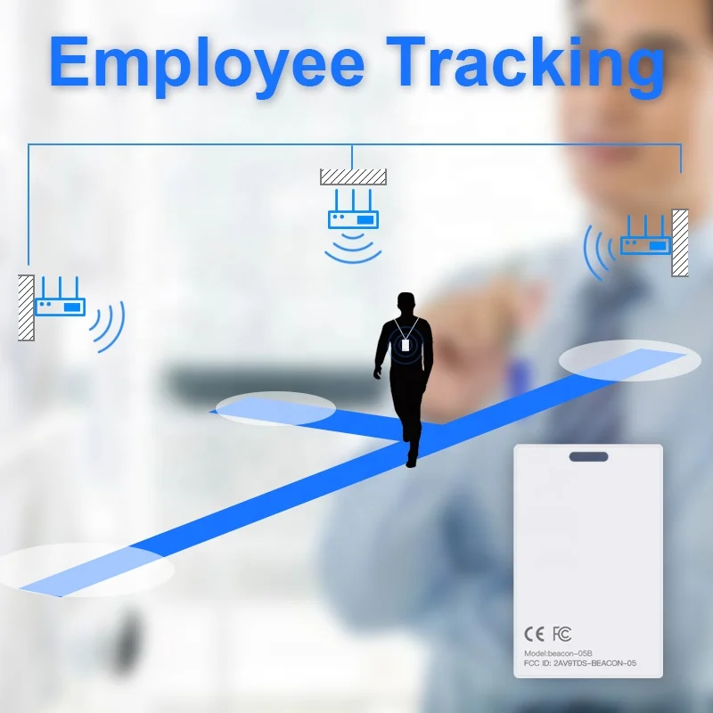 BLE5.2 Programmable Wireless Waterproof Ultra Thin Ble ibeacon Card  NFC Beacon Card Label Tag