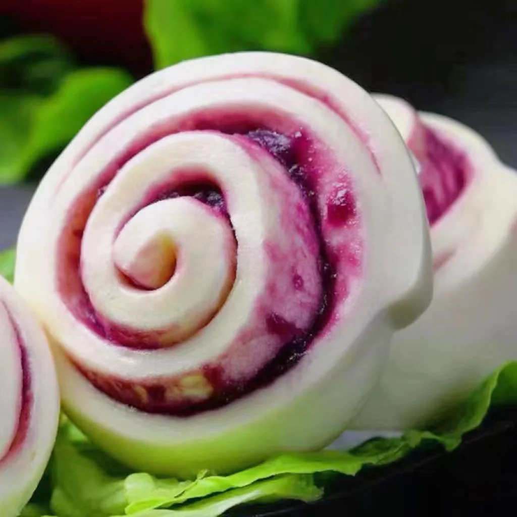 Chinese Frozen Steamed Purple Sweet Potato Roll Cantonese Style Purple Sweet Potato Roll