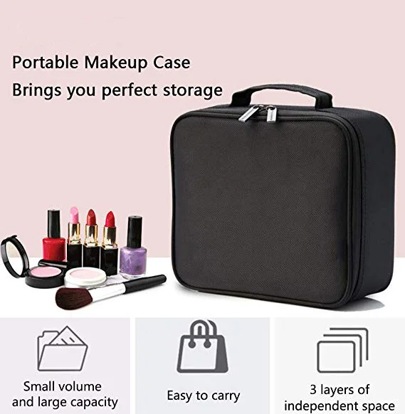 
Professional Organizer Large Makeup Bag Makeup Brush Cosmetic Bag, Toiletry Portable Make up Case Travel Cosmetic Bag 