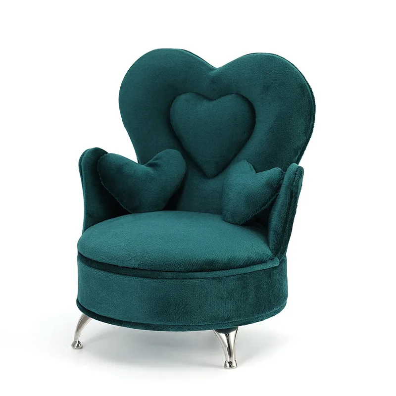 Hot Selling Dutch Flannel Jewelry Box Compact Sofa Accessories Storage Box Makeup Mirror Decorative Ring Storage Organizer Whole